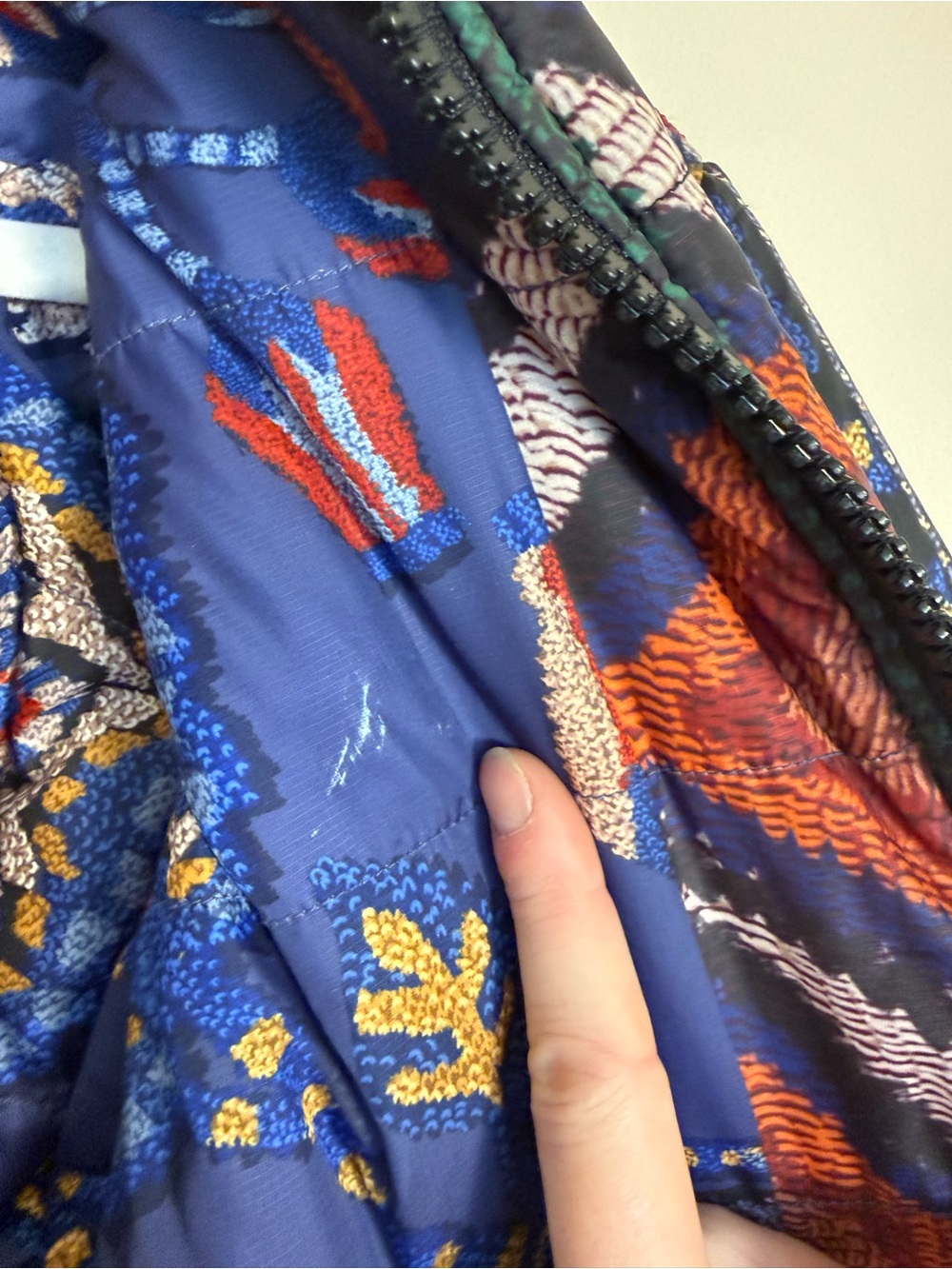 Farm Rio Black Sunset Tapestry Reversible Puffer Kimono Jacket Size XS - Picture 7 of 8
